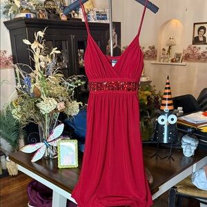 Taboo Red Dress with Spaghetti Straps